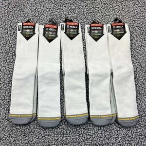 Merge4 Classic Crew Socks Men Extra‎ Large (12-16) Repreve White, 5 Pairs New XL